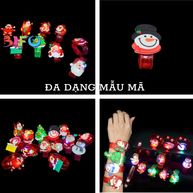 Đồ chơi Noel vòng tay hoạt hình phát sáng ông già noel quà tặng giáng sinh, quà tặng sinh nhật đồ dùng lễ hội giáng sinh