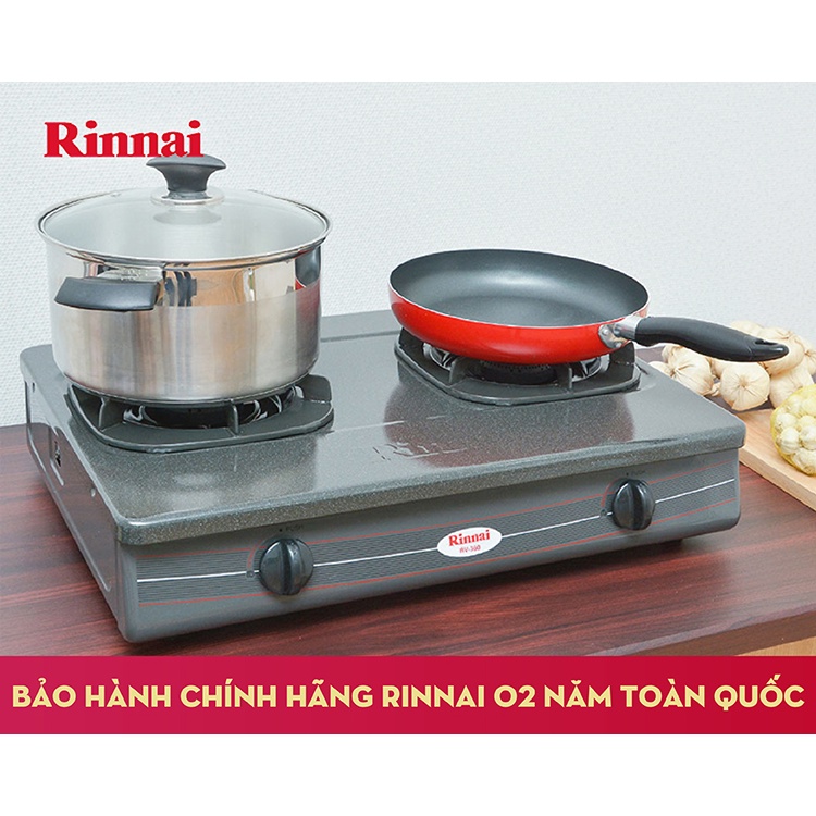 Bếp gas đôi Rinnai RV-360N Mặt men Chính Hãng