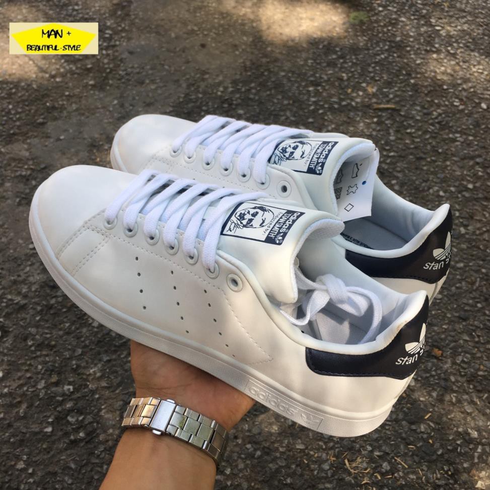 Sales (FULL BOX) Giày thể thao STAN SMITH trắng gót xanh than ✔️ 2020 💎 [ Real ] . *