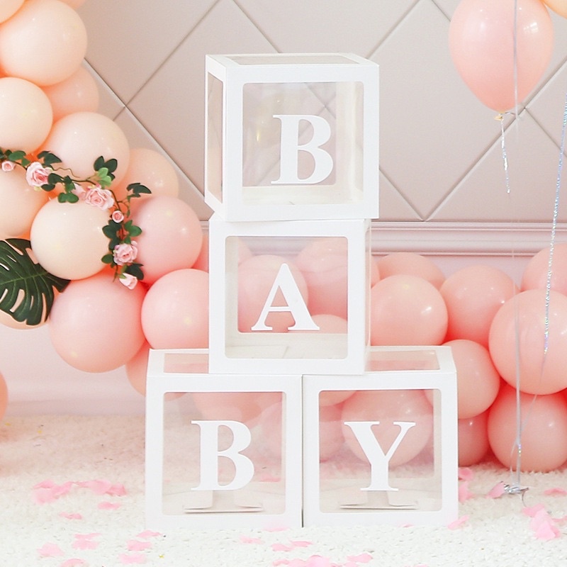 Bộ 4 Hộp BABY Trong Suốt Trang Trí Tiệc