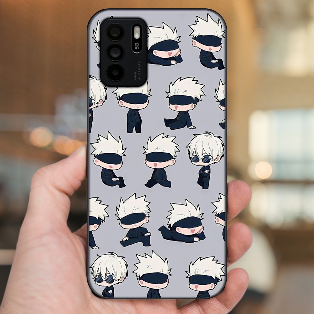 Ốp lưng Oppo Reno 6Z 5G viền đen in hình Satoru Jujutsu Kaisen