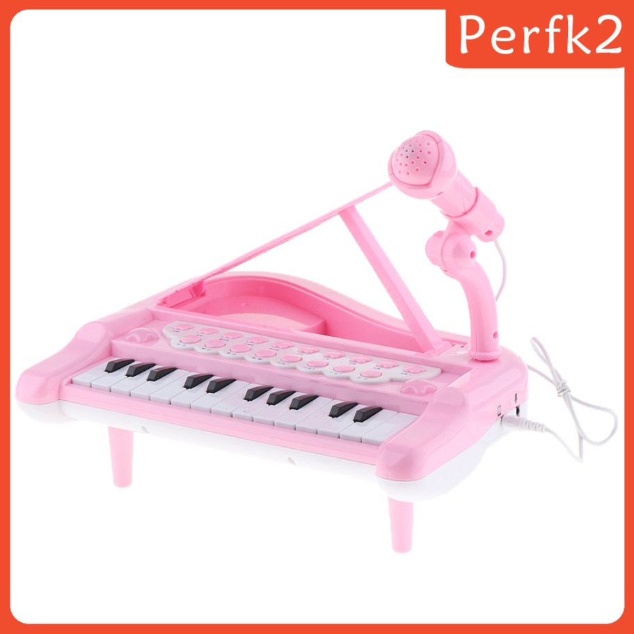 Đàn Piano Điện Tử Perfk2 Có Micro Màu Hồng Cho Bé