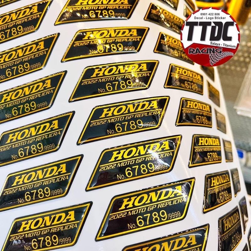 Tem nổi Thông Số Logo Crom Honda / Yamaha 2022 6789/9999 ✌
