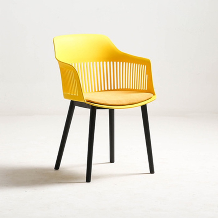 Ghế nhựa đúc dựa lưng đệm vải nỉ nhung decor phòng ăn, quầy bar gia đình - Ghế ngồi coffee uống trà đơn giản hiện đại