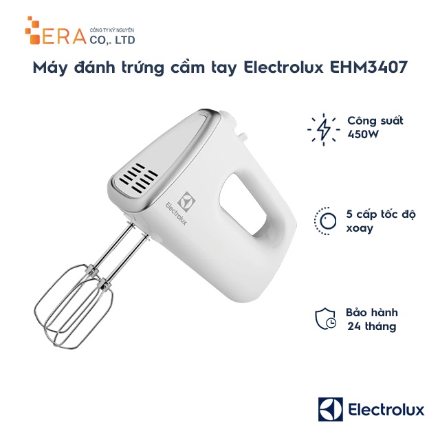 [Mã ELHA22 giảm 5% đơn 300K] Máy đánh trứng Electrolux EHM3407