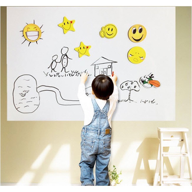 Decal Bảng Dán Tường Có Thể Xóa SIZE 90X200CM - 120x200cm TRẮNG/XANH/ĐEN