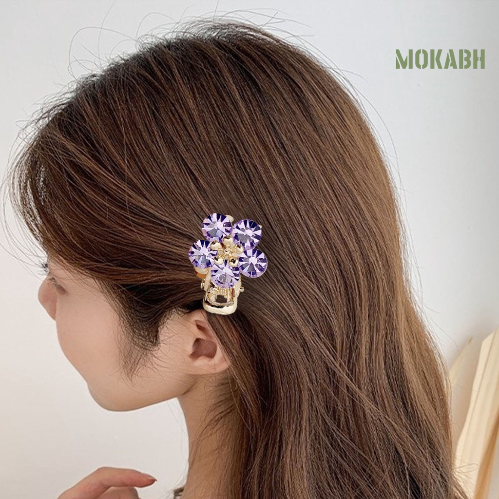 [Headpieces] Kẹp Tóc Mái Chéo Hình Hoa Đính Đá Lấp Lánh Đơn Giản Dành Cho Trẻ Em