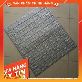 Bộ 10 Tấm Xốp Dán Tường Giả Gạch 3D Dày 4mm Xám Bạc, Xám Ghi, Xám Nhạt 70x77cm