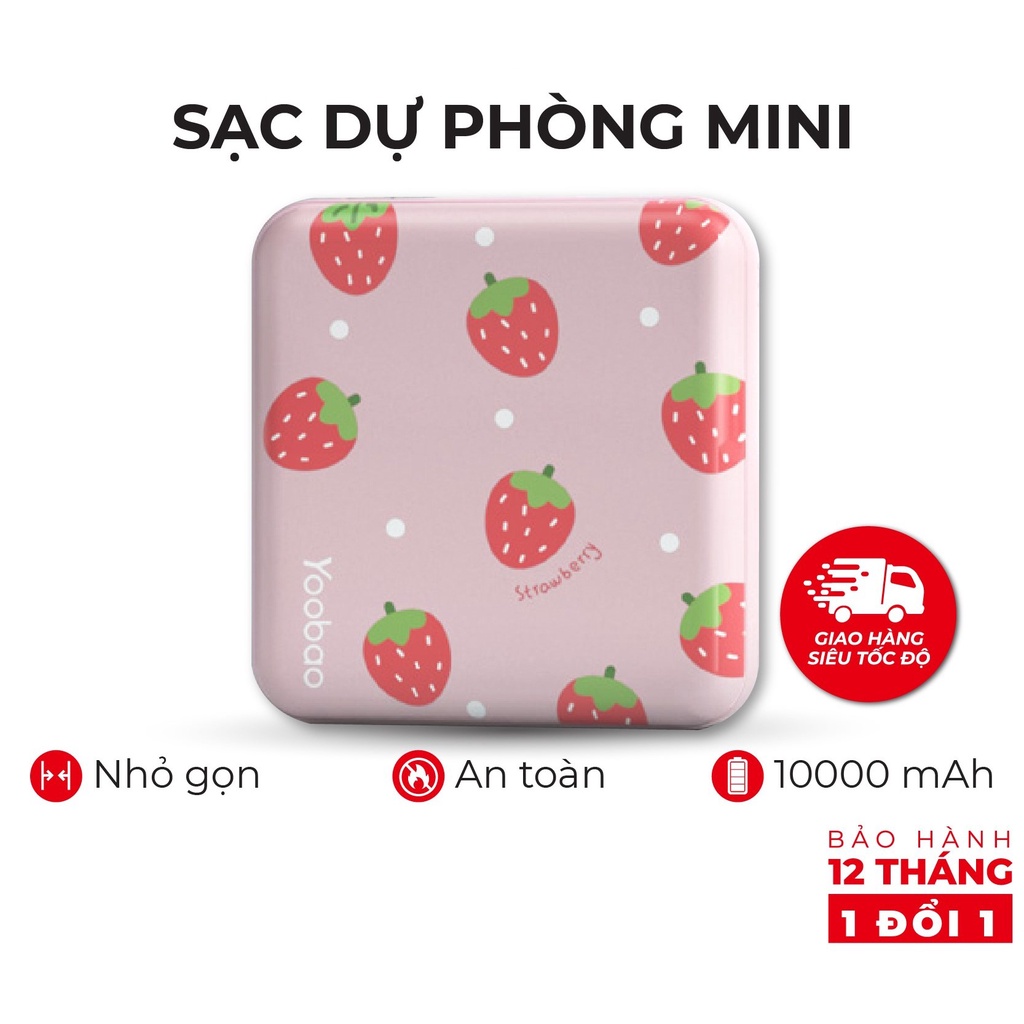 [CHÍNH HÃNG] Pin sạc dự phòng Yoobao M4 mini 10000mAh Pin Li-Polymer 2 đầu vào 2 đầu ra cho điện thoại