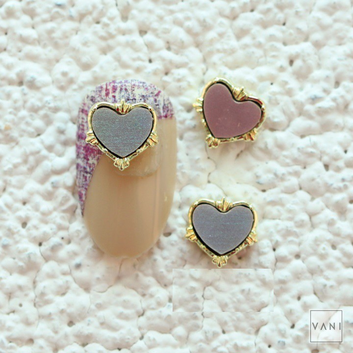 Set 2 Charm Nail Hình Trái Tim Đá Xà Cừ, Phụ Kiện Nail - Vani Store [KIRA0069]