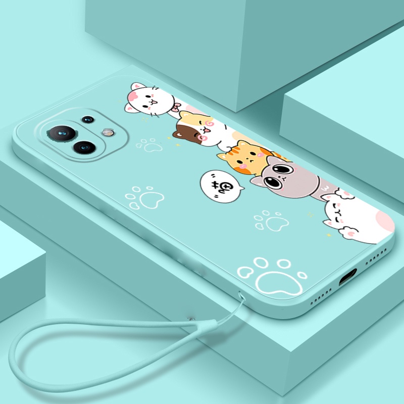 Ốp lưng xiaomi mi 11 lite xiaomi 11t xiaomi 11 lite 5g ne xiaomi 11t pro Ốp Điện Thoại Silicon Mềm Bảo Vệ Cho xiaomi mi 11 lite xiaomi 11t xiaomi 11 lite 5g ne xiaomi 11t pro DZMM01 viền vuông cute