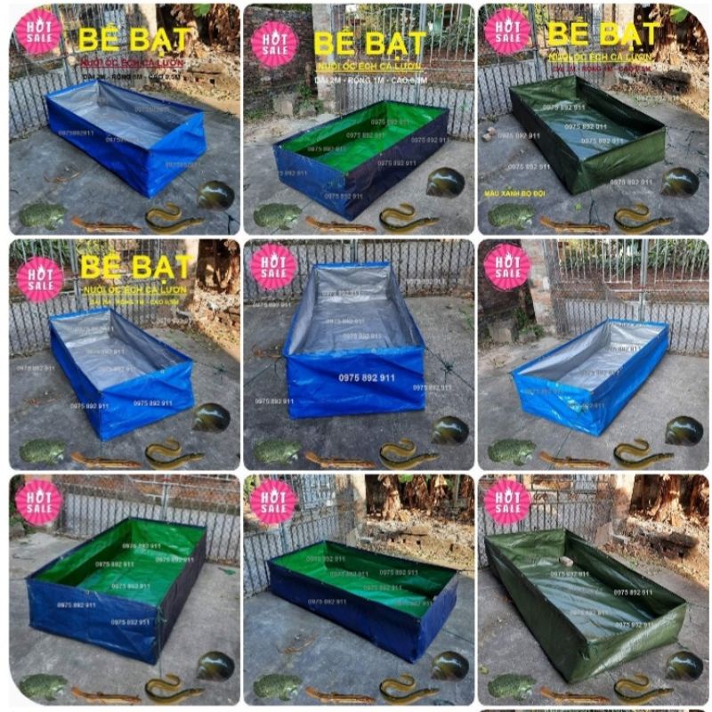 Bể bạt nuôi ốc ếch cá lươn chạch - 2x1x0,5