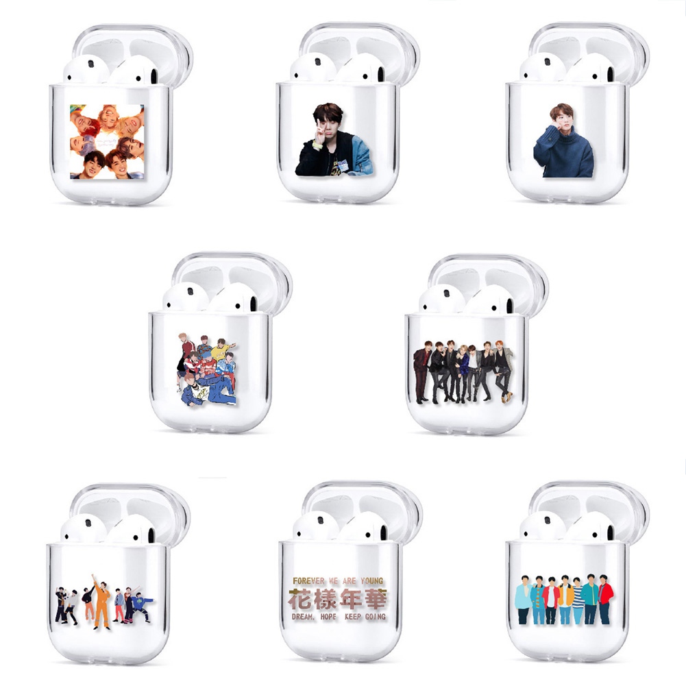 Thời Trang Vỏ Bảo Vệ Hộp Sạc Tai Nghe Airpods Hình Nhóm Nhạc Bts Dễ Thương