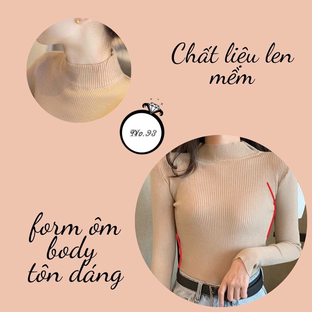FreeshipÁo len tăm Áo len cổ cao hàng Quảng Châu ☘Chất mềm đẹp mịn co dãn cực tôn dáng☘ áo giữ nhiệt nữ No.93 Store