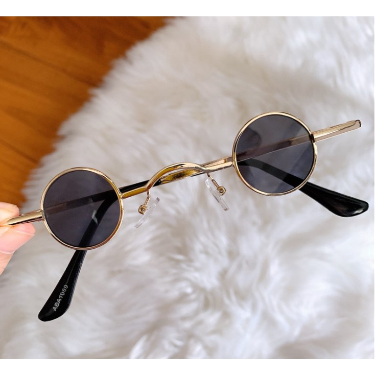 Kính Retro Mini Mát Gọng Tròn Bé Xinh Chống Bức Xạ Phong Cách Retro Cho Nam Và Nữ