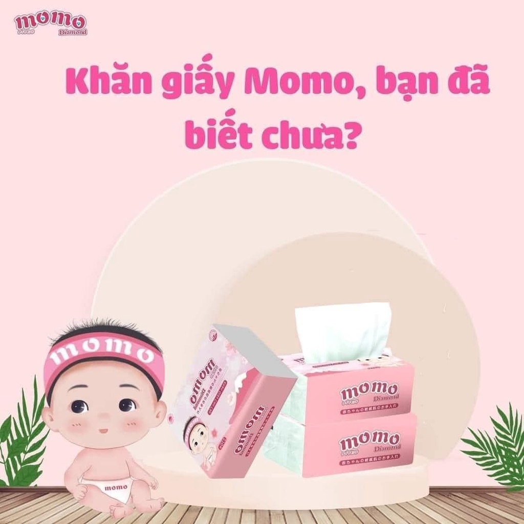 Gói 270 Tờ Khăn Giấy Ăn Cao Cấp Momo Chính Hãng Siêu Dai Không Bụi Mịn An Toàn Cho Làn Da Nhạy Cảm