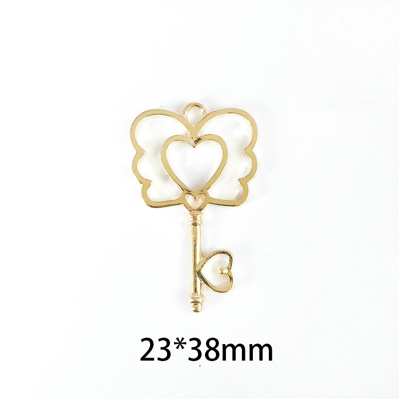 Set 2 Móc Khóa Khung Kim Loại Hình Chìa Khóa/Mặt Trăng/Ngôi Sao Độc Đáo