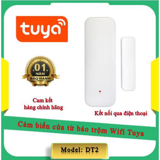 Cảm biến từ gắn cửa Wifi Tuya DT2 Báo động chống trộm qua điện thoại - HTA Công Nghệ