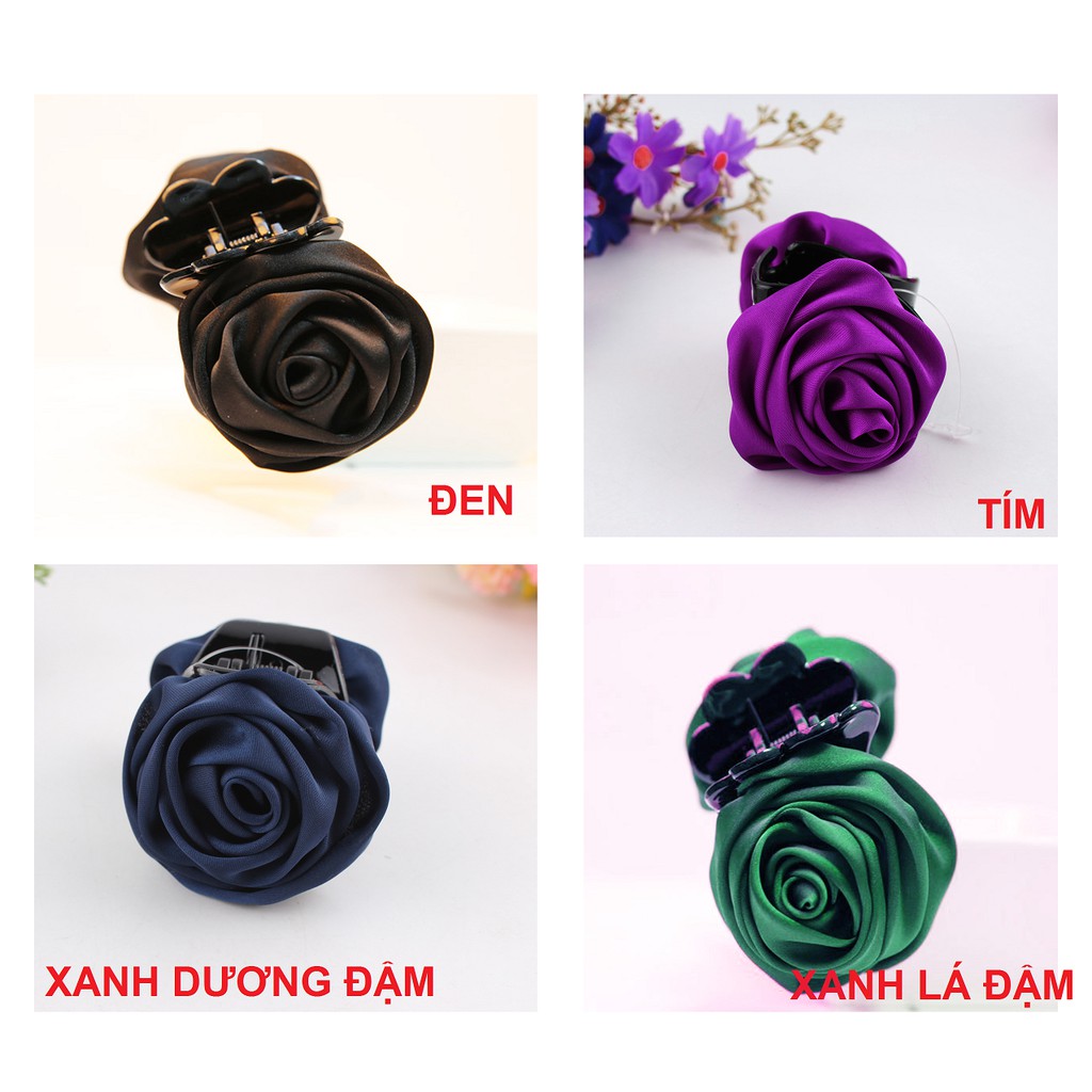 [K05] Cặp tóc hoa hồng vải handmade nhiều màu hot