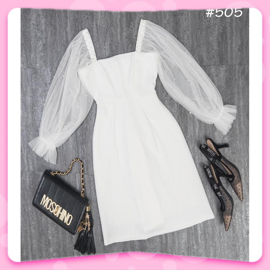 Đầm Nữ, Đầm dự tiệc trắng tay phồng kết hạt siêu xinh V | BigBuy360 - bigbuy360.vn