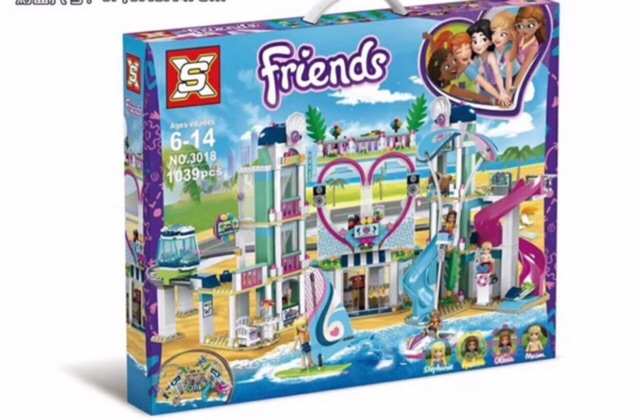 Đồ chơi xếp hình lego Friend bela11035 /Sx3018 Công viên nước Heartlake friends