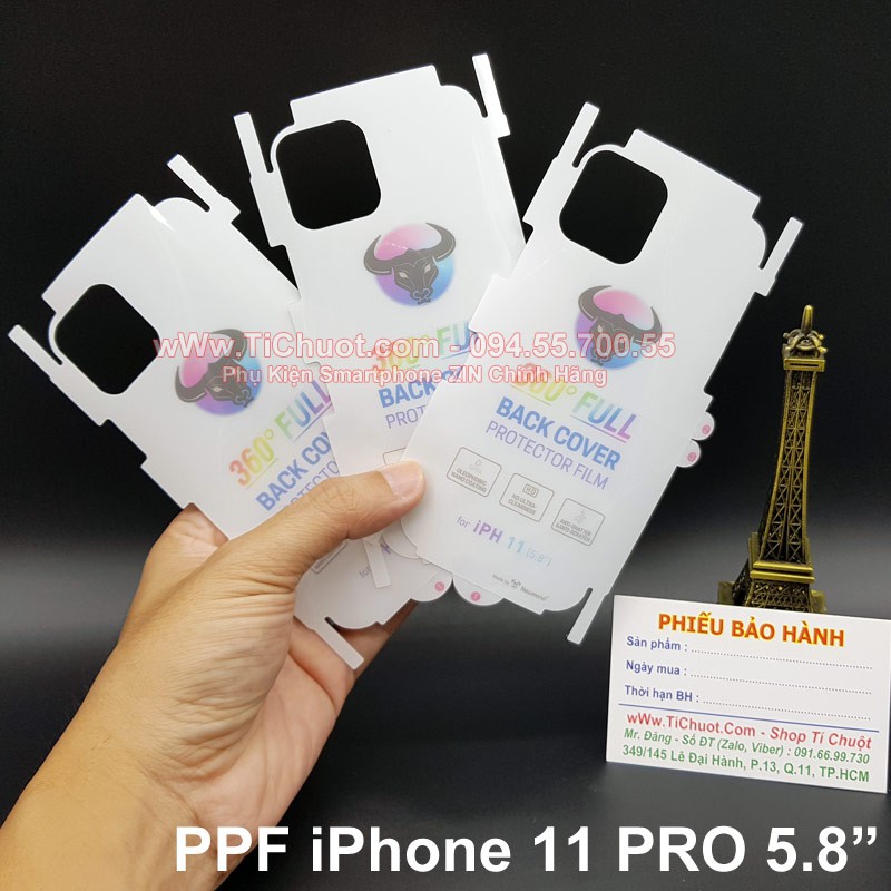 Dán PPF iPhone 11 PRO 5.8" Cường Lực Dẻo Trong Suốt