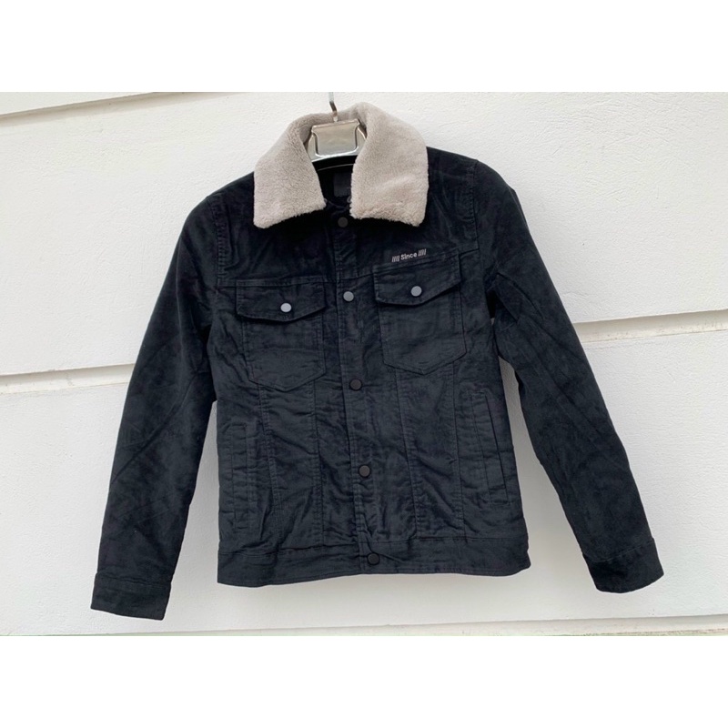 Áo da nam chất thô cao cấp cổ lông tháo rời được