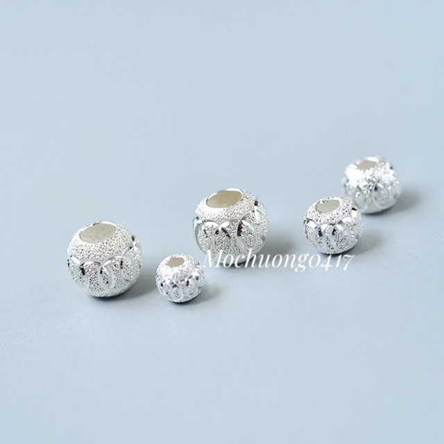 CHUYÊN SỈ  Charm bi cát bạc, bi cát 8mm hàng siêu đẹp - Bạc tốt loại 1, PH182
