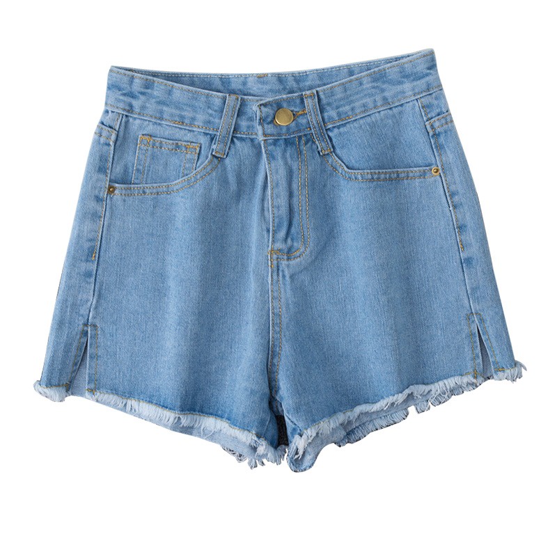 SUXI Quần Short Jeans Lưng Cao Ống Rộng Thời Trang Cho Nữ