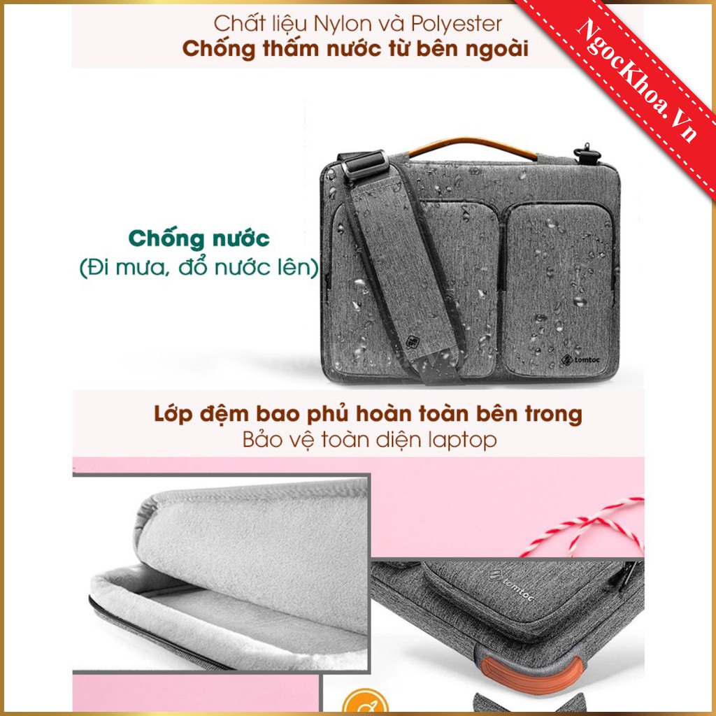 Túi Chống Sốc Laptop/ Macbook 13/15/16 inch Đeo Vai  Tomtoc (USA) 360 ° Shoulder Bags ( A42 ) - Phân Phối Chính Hãng