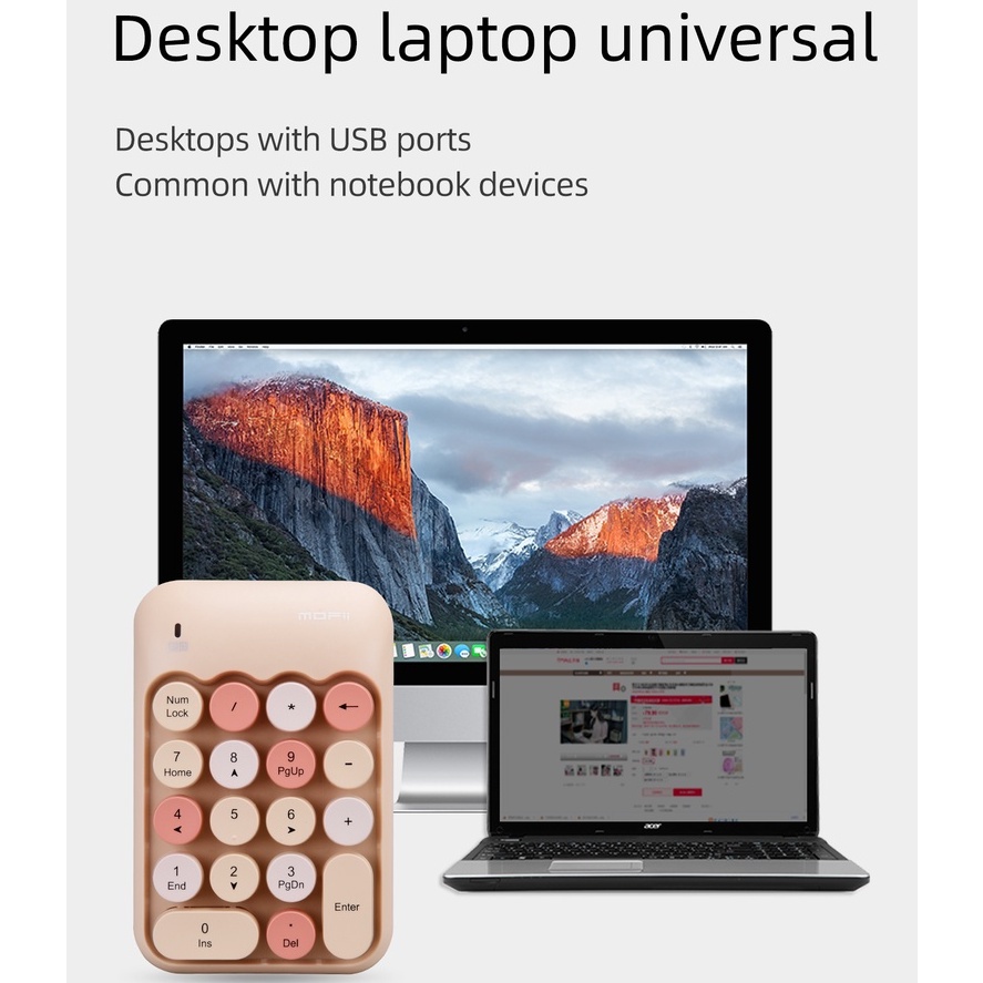 Bàn Phím Số 18 Phím Không Dây Mofii Mini 2.4G Dành Cho Laptop Máy Tính