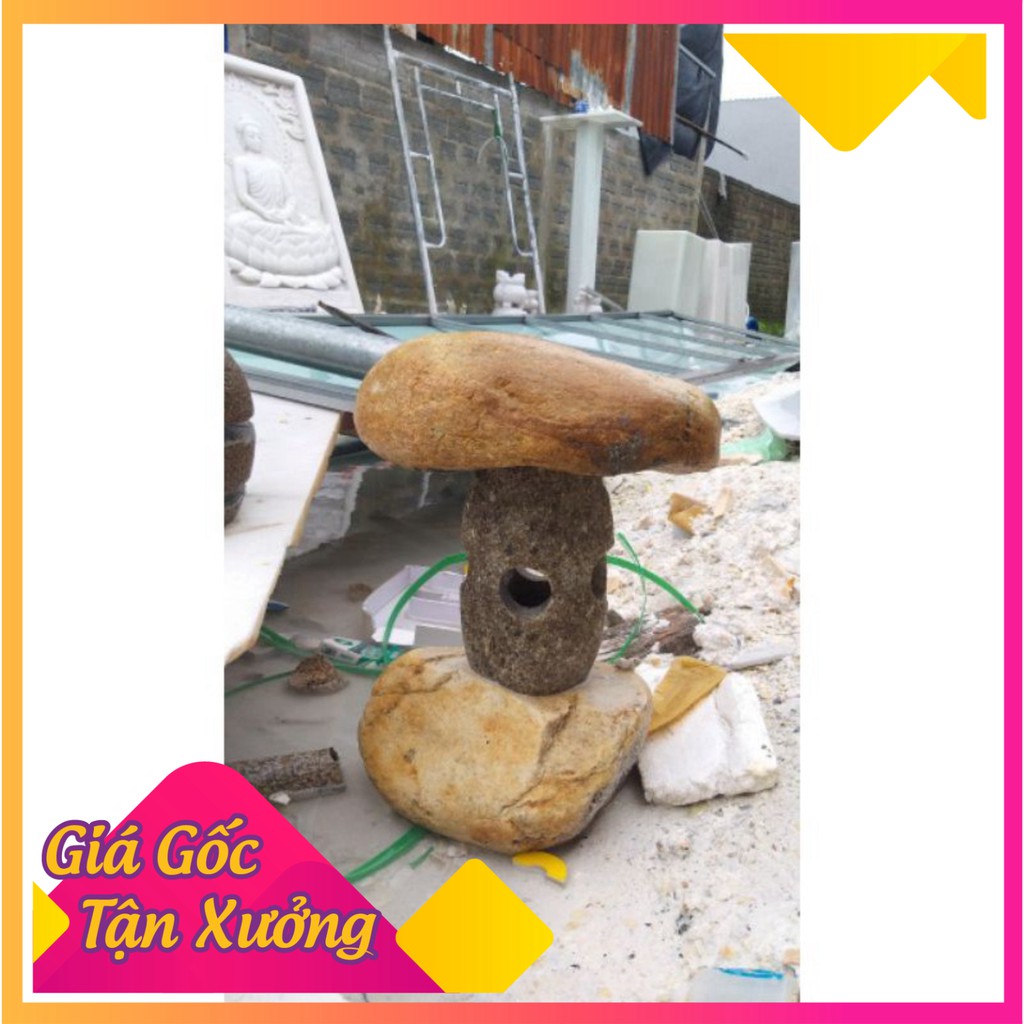 Đèn đá cuội trang trí sân vườn cao 40 - 45cm Siêu Thị Phong Thủy 9999