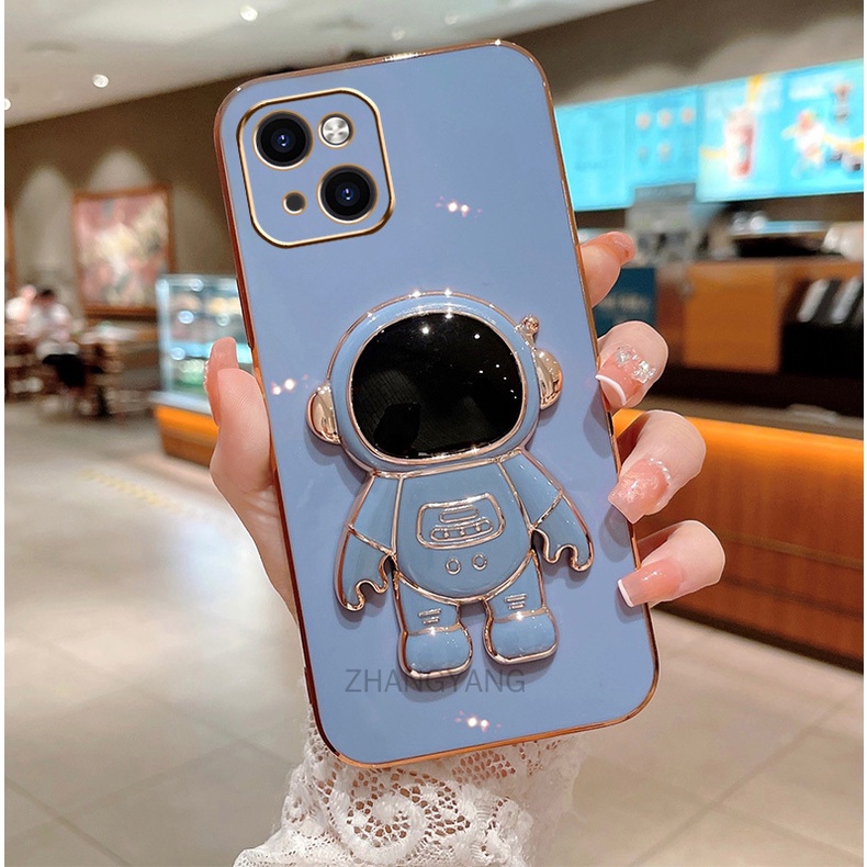 Ốp lưng iPhone 13 13 PRO 13 PRO MAX TPU Mạ điện 3D Phi hành gia có chân đế ốp điện thoại iPhone 13 13 PRO 13 PRO MAX