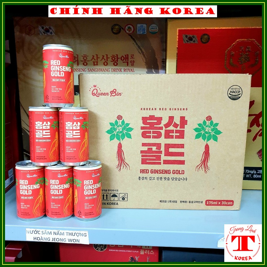 Nước hồng sâm Lon hàn quốc Queen Bin, thùng 30 lon - Nước sâm Korea cao cấp - tranglinh