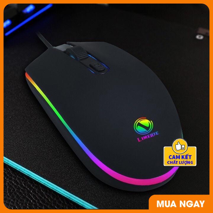 Chuột Máy Tính, Chuột Gaming Limeide 007 Rgb Có Dây &amp; Đèn Led Tặng Kèm Tai Nghe Pro Bass