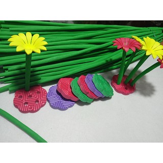 Thân cây xốp gọt sẵn, đế xốp cắm hoa các màu