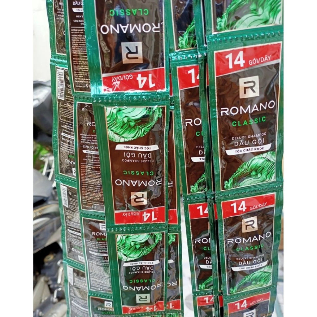 Dây 14 gói dầu gội Romano sạch gàu 5g
