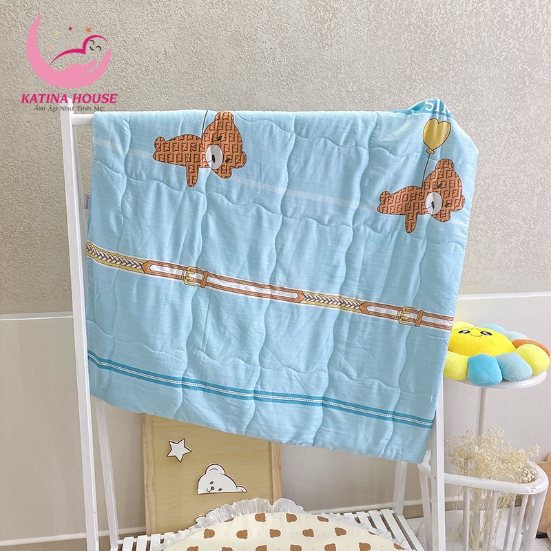 Chăn mền cho bé đi học mềm mát, vải Tencel cao cấp kháng khuẩn, nhiều hoạ tiết hình thú đáng yêu