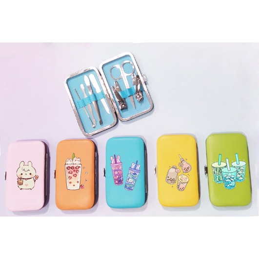 set bấm móng tay trà sữa BMTI34 bộ dụng cụ làm móng mini đa năng cute dễ thương