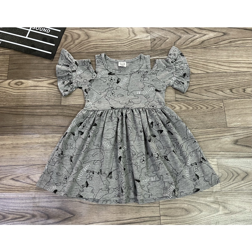 CHỌN MẪU link 2- Váy đầm cho bé kiểu rớt vai tay xẻ, váy cộc tay cotton xuất dư, thun lạnh mềm mát đồ bộ bé gái shop NEM