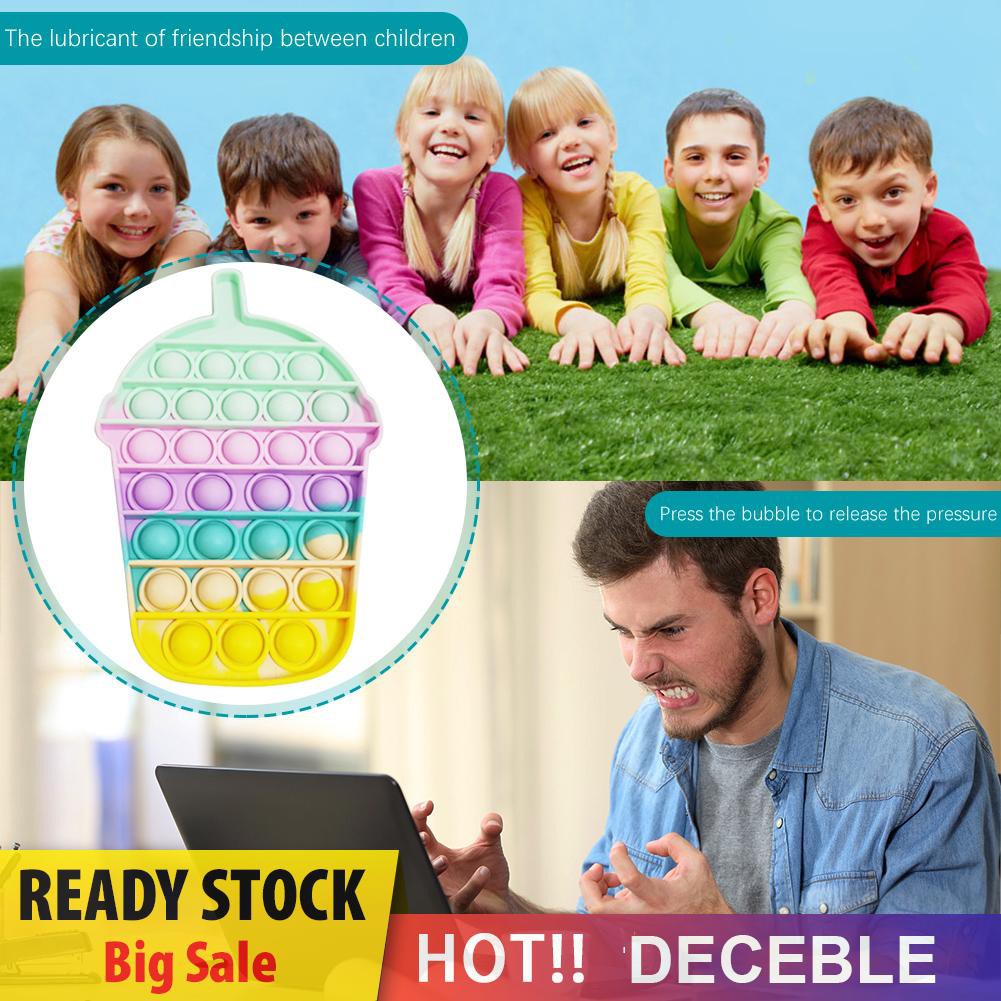 Pop It Fidget Đồ chơi Silicone Drink Cup Push Bubble Sensory Đồ chơi Anti Stress Fidget Đồ chơis Rainbow