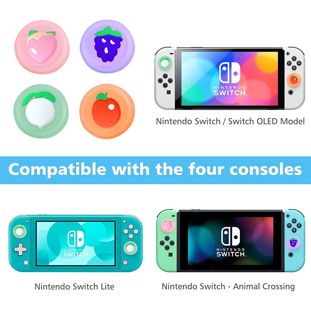 Lammcou Silicone Joystick Caps Cover Cmpatible with Nintendo Switch OLED Model and Switch Lite - 2pcs