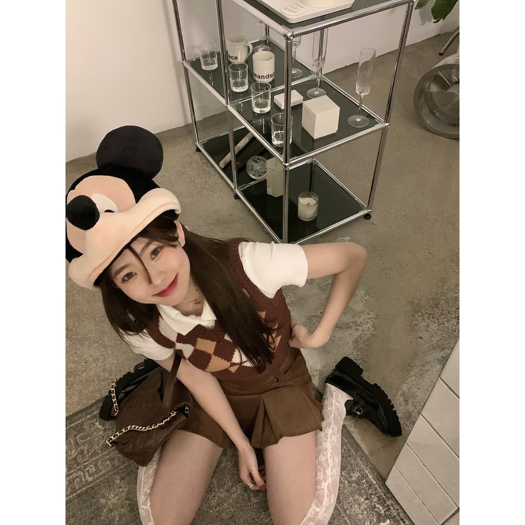 Bộ Áo Dệt Kim + Chân Váy Xếp Li Xinh Xắn Dành Cho Nữ | BigBuy360 - bigbuy360.vn