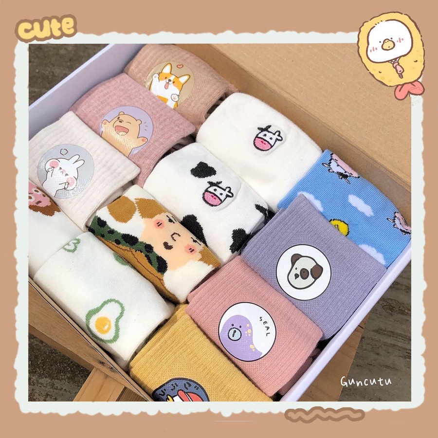 Set tất vớ họa tiết xinh xắn cute dễ phối làm quà tặng Giáng sinh- Guncutu