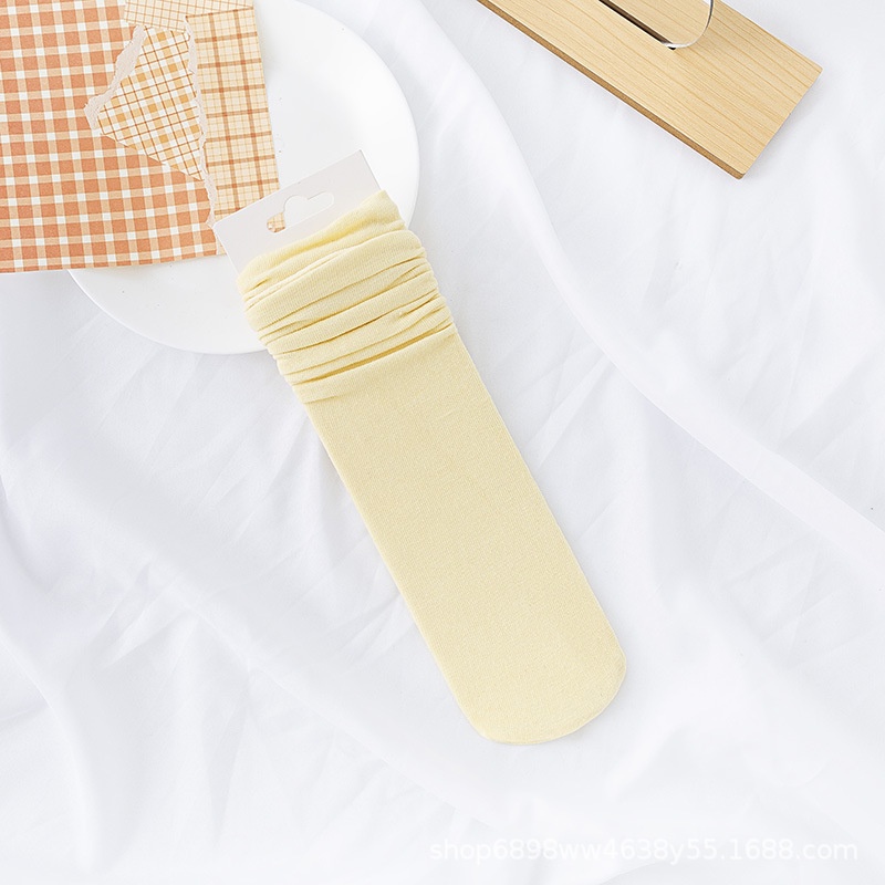 Tất vớ nữ nam cao cổ dài trắng dễ thương hàn quốc đẹp iLita chân thấp nhún đủ màu trơn đen, đỏ, vàng, xám, xanh