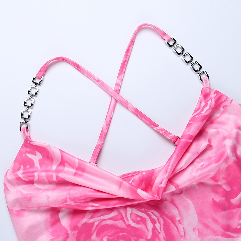 Áo Tank Top Hoạ Tiết Hoa Thiết Kế Hở Lưng Quyến Rũ