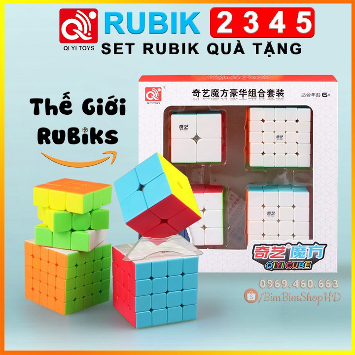 [THÔNG MINH] Combo 5 loại Rubik đẹp, xoay trơn, không rít, độ bền cao Rubik 2x2 3x3 4x4 5x5 Rubik tam giác HOT