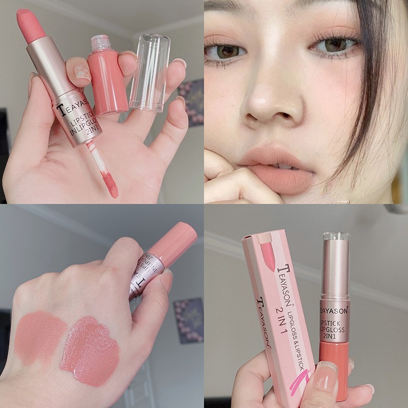 [Hàng mới về] Son Môi Teayason Hai Đầu Màu Lì Mềm Mịn Nhanh Khô Lâu Trôi Không Thấm Nước | BigBuy360 - bigbuy360.vn