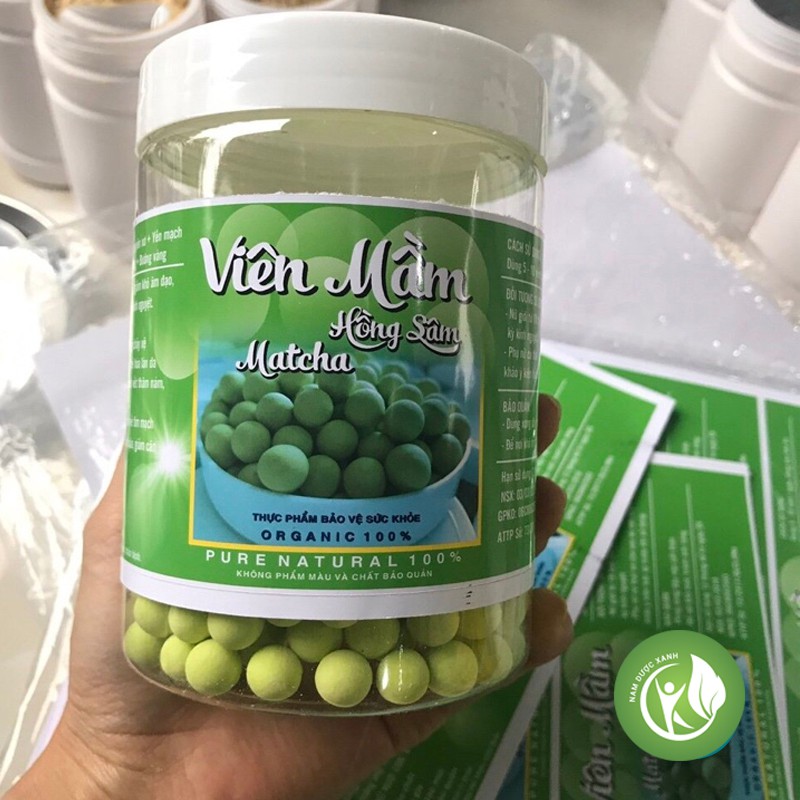 Viên mầm đậu nành hồng sâm matcha 1kg tăng vòng 1, đẹp da, tăng sinh lý nữ có giấy chứng nhận