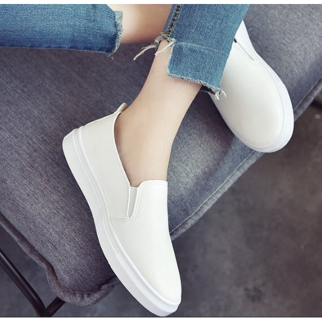 [SIÊU ÊM CHÂN] Giày slip on nữ da trơn đế thấp S150 dẻo dai, che nắng, di chuyển nhiều, đàn hồi tốt